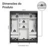 Guarda-Roupa Casal com Pés 3 Portas de Correr Reno Madesa - 4