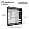 Guarda-Roupa Casal com Pés 3 Portas de Correr Reno Madesa - 5
