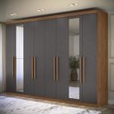 Ver imagem 6 de Guarda Roupa Casal 8 Portas 4 Gavetas Master New com Espelho e Cômoda Marabá com Espelho Jatobá