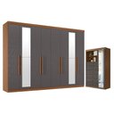 Ver imagem 1 de Guarda Roupa Casal 8 Portas 4 Gavetas Master New com Espelho e Cômoda Marabá com Espelho Jatobá
