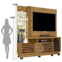 Ver imagem 3 de Estante Home Theater 2 Portas com Espelho Led Frizz Plus - Cumaru