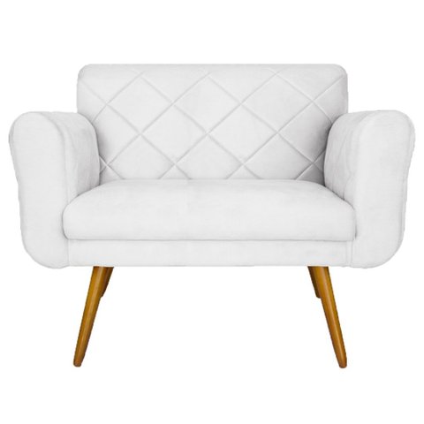 Namoradeira Decorativa Estofada Para Sala Estar Isabella Suede Branco - LM DECOR