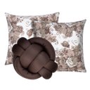 Ver imagem 1 de Kit 2 Almofadas Decorativas cheias mais Almofada Nó Tabaco