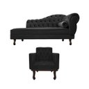 Ver imagem 2 de Kit Diva Recamier Diana 160cm Lado Esquerdo e 01 Poltrona Classic Suede - Doce Sonho Móveis RECAMIER
