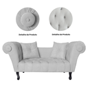 Ver imagem 4 de Sofá Recamier Recepção Decorativo 02 Lugares Londres Suede Branco - Incasa Decor