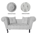 Ver imagem 4 de Sofá Recamier Recepção Decorativo 02 Lugares Londres Suede Branco - Incasa Decor