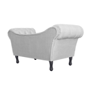 Ver imagem 3 de Sofá Recamier Recepção Decorativo 02 Lugares Londres Suede Branco - Incasa Decor