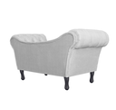 Ver imagem 3 de Sofá Recamier Recepção Decorativo 02 Lugares Londres Suede Branco - Incasa Decor