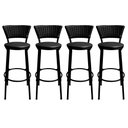 Ver imagem 1 de Kit 4 Banquetas Bistro Cuba Aço Preto Junco Sintético Preto Assento Preto