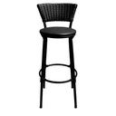 Ver imagem 3 de Kit 4 Banquetas Bistro Cuba Aço Preto Junco Sintético Preto Assento Preto