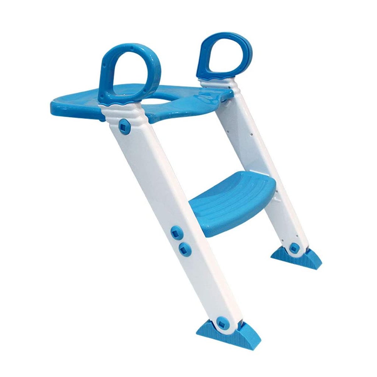 Assento Redutor Com Escada Bebê Vaso Sanitário +18 Meses Até 20 kg Dobrável Portátil Clingo - Azul