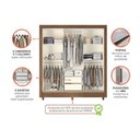 Ver imagem 4 de Guarda Roupa Casal França 3 Portas de Correr 2 Gavs Jequitiba/off White - Santos Andirá