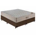 Ver imagem 1 de Cama Box Queen Bipartido Suede + Colchão Ortobom Airtech Molas Ensacadas 65x158x198 Cor:marrom