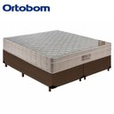 Ver imagem 3 de Cama Box Queen Bipartido Suede + Colchão Ortobom Airtech Molas Ensacadas 65x158x198 Cor:marrom