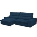 Ver imagem 4 de Sofá Retrátil Reclinável para Sala de Estar Living 250cm Dimas F04 Veludo Azul