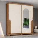 Ver imagem 2 de Guarda Roupa Talles 02 Portas Correr C/espelho 3 Gavetas Deslizantes - Henn