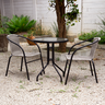 Conjunto 2 Cadeiras Tóquio Rattan + Mesa Redonda com Tampo de Vidro na Cor Cinza para Área Externa - 8