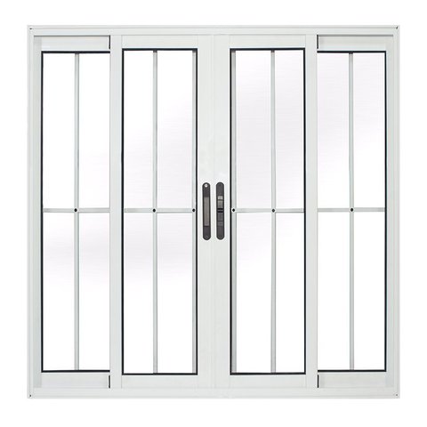 Janela de Alumínio Branco Vitro de Correr 4 Folhas Suprema Com Grade CMC Classic - 1.20(L)X1.20(A)