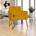 Ver imagem 2 de Kit 4 Poltronas Nina Suede Cores Pé Palito 30cm Castanho