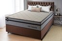 Ver imagem 1 de Conjunto Cama Box Casal c/ Molas Ensacadas Preston Marrom 138x188x71