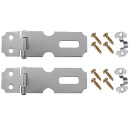 Dobradiça Porta Cadeado Fecho Trinco Zincado 6,3cm para Portão Gaveta Armário | Aliança | Kit 02 Un - 1