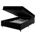 Ver imagem 1 de Cama Box Baú Casal 138 Tecido Sintético Preto com Colchão Extra Firme Espuma Semi Ortopédica D28 Pre