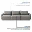 Ver imagem 6 de Sofá Cama Modular Orgânico Retrátil 4 Lugares 270cm Base Madeira Maciça Oxford