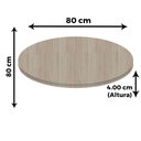 Ver imagem 3 de Tampo Redondo 80 Cm (largura) Pe40 Pandin Mdp 4,00 Cm (altura) Cor Nogueira Casablanca