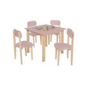 Ver imagem 2 de Mesa Cadeiras Infantil 7 Cores Mdf Pinus para Quarto Jogos:rosa