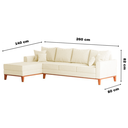 Ver imagem 6 de Sofá 4 Lugares Beny com Chaise Esquerdo Corino Bege