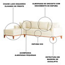 Ver imagem 3 de Sofá 4 Lugares Beny com Chaise Esquerdo Corino Bege