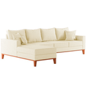 Ver imagem 4 de Sofá 4 Lugares Beny com Chaise Esquerdo Corino Bege