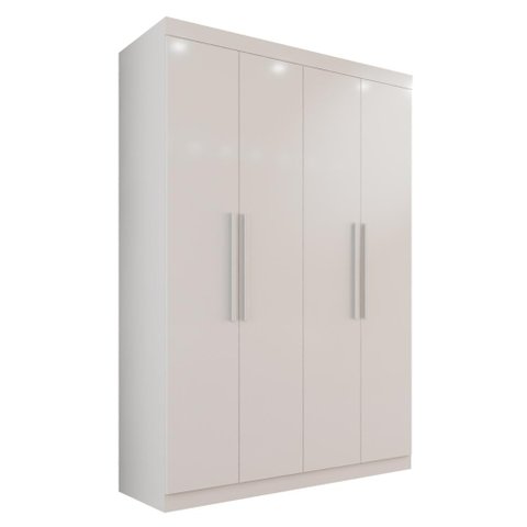 Guarda-roupa Solteiro 4 Portas 3 Gavetas Espanha - Mais Móveis Neve