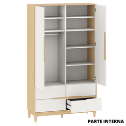 Quarto de Bebê Completo Berço Americano Cômoda e Guarda Roupa Infantil 2 Portas Quater Linha Tomi - 6