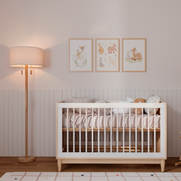 Quarto de Bebê Completo Berço Americano Cômoda e Guarda Roupa Infantil 2 Portas Quater Linha Tomi - 11