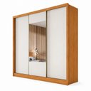 Ver imagem 3 de Guarda Roupa Casal em MDF com Espelho 3 Portas 6 Gavetas Montreal Marrom/Cumaru Fendi