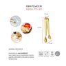 Pegador Dourado Frio Gelo Açucar Mini Pinça Inox Buffet 4un - 3