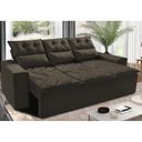 Ver imagem 1 de Sofá 3 Lugares Retrátil e Reclinável 2.00m Cama Inbox Smal com Bordado Pantográfico Suede Café