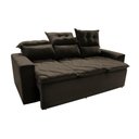 Ver imagem 7 de Sofá 3 Lugares Retrátil e Reclinável 2.00m Cama Inbox Smal com Bordado Pantográfico Suede Café