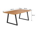 Ver imagem 2 de Mesa Londres 6 Lugares 1600x900 Pés Preto Fosco Tampo Madeira