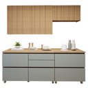 Ver imagem 2 de Cozinha Completa Modulada 4 Peças 6 Portas 4 Gavetas Norten Marrom/Verde/Nature