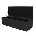 Ver imagem 6 de Kit Cabeceira + Calçadeira Baú Capitonê Livia 195cm King Size para Cama Box Corino Preto - Gat Magaz