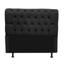 Ver imagem 3 de Kit Cabeceira + Calçadeira Baú Capitonê Livia 195cm King Size para Cama Box Corino Preto - Gat Magaz