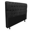 Ver imagem 4 de Kit Cabeceira + Calçadeira Baú Capitonê Livia 195cm King Size para Cama Box Corino Preto - Gat Magaz