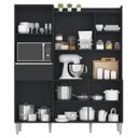 Ver imagem 3 de Armário de Cozinha Compacta 160cm 5 Portas Isabel Preto - AJL Móveis
