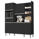 Ver imagem 2 de Armário de Cozinha Compacta 160cm 5 Portas Isabel Preto - AJL Móveis