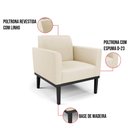 Ver imagem 6 de Kit 2 Poltronas Base de Madeira Fixa Preto Marisa Linho Bege A19 D03 - D’Rossi