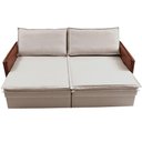 Ver imagem 6 de Sofá sem Caixa Retrátil Baú 1,95m Cama Inbox Grace Tecido Linho e Courino Bege Claro