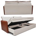 Ver imagem 7 de Sofá sem Caixa Retrátil Baú 1,95m Cama Inbox Grace Tecido Linho e Courino Bege Claro