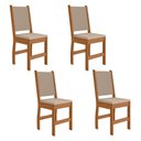 Ver imagem 1 de Kit 4 Cadeiras de Jantar Clara MDF Courino Bege Freijó Pallazio